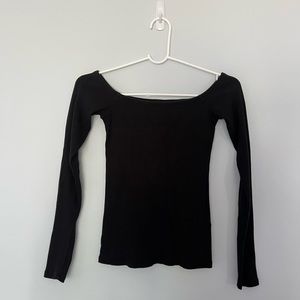 Black off the shoulder shirt